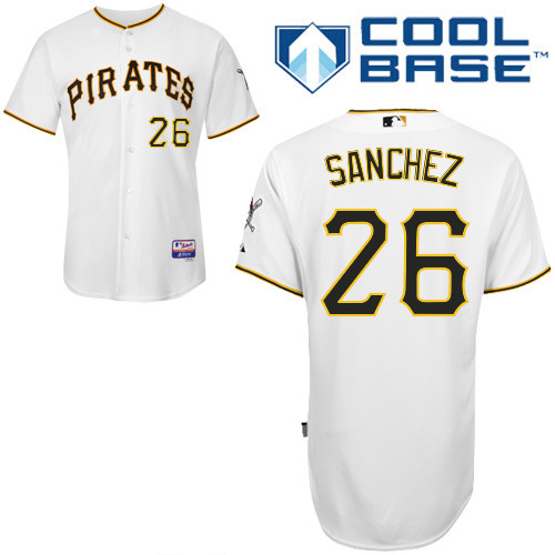 Tony Sanchez #26 MLB Jersey-Pittsburgh Pirates Men's Authentic Home White Cool Base Baseball Jersey